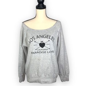 Vintage Girl Los Angeles 1965 Paradise Love Sweatshirt Raw Neck Graphic Top